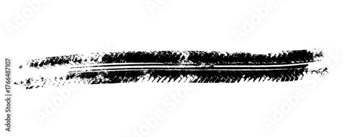 Detailed Black Tire Tracks With One Or Two Wheel Imprints Top View Isolated On A Transparent Background