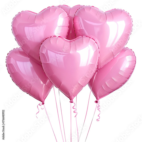 Bunch of pink heart balloons