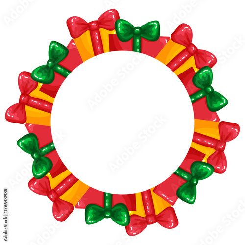 Christmas Gift Boxes Wreath Frame Border