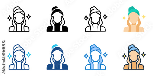 Skin care icon set multiple style collection 
