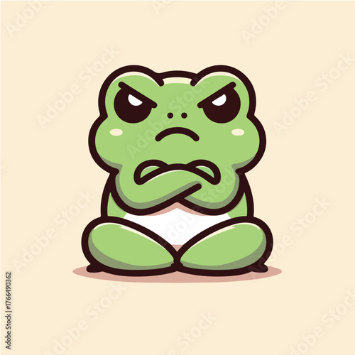 Kawaii Frog in Hoodie – Cute Streetwear Frog Vector Illustration