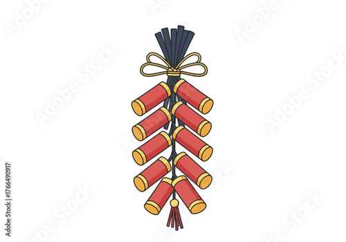 Chinese New Year Firecrackers Illustration for Festive Celebrations.