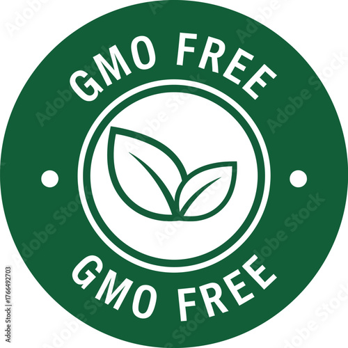 Green gmo free emblem vector illustration scalable eps icon for natural products
