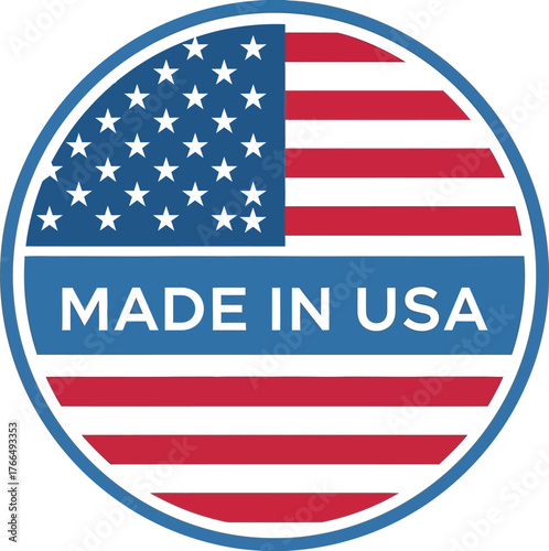 Usa flag emblem vector graphic "made in usa" for scalable designs and eps files