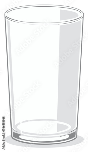 Vector illustration of a simple empty drinking glass or water tumbler