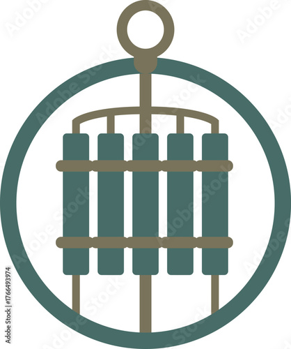 Circular hanging wind chime with metal tubes
