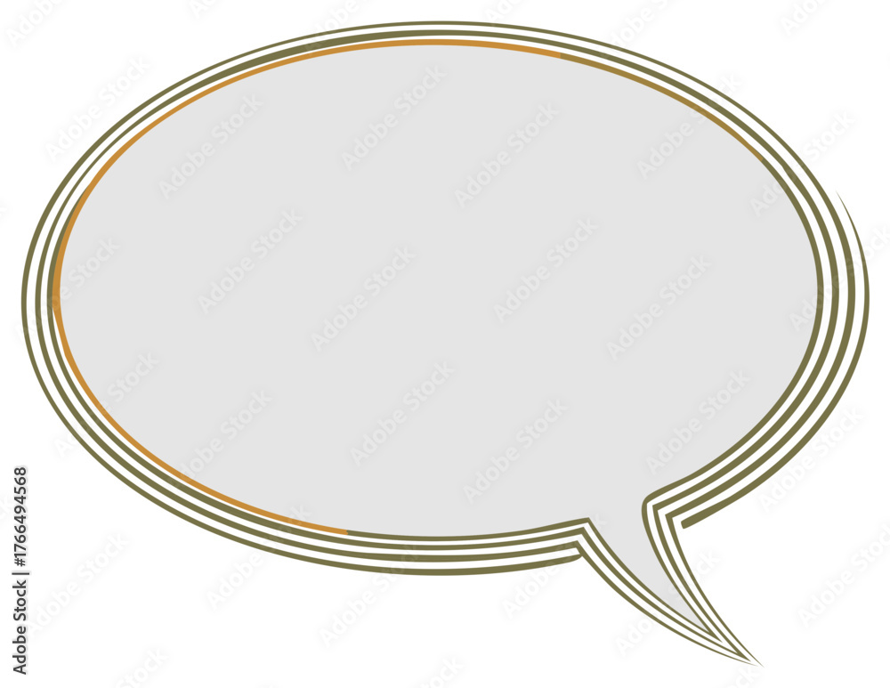 Fototapeta premium Speech bubble graphic, blank chat frame with copy space, thought balloon design