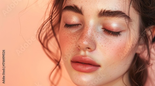 lotsa of a young woman in delicate tones