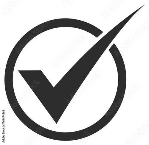 Check Mark Symbol Inside a Circle Shape Concept of Approval Confirmation