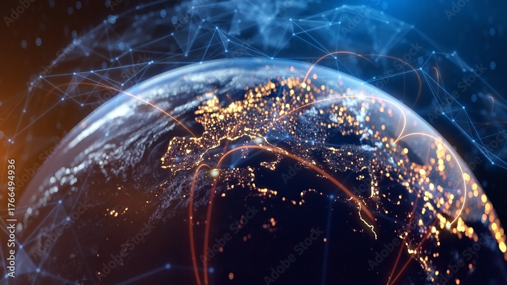 Photography Global Connection Lines