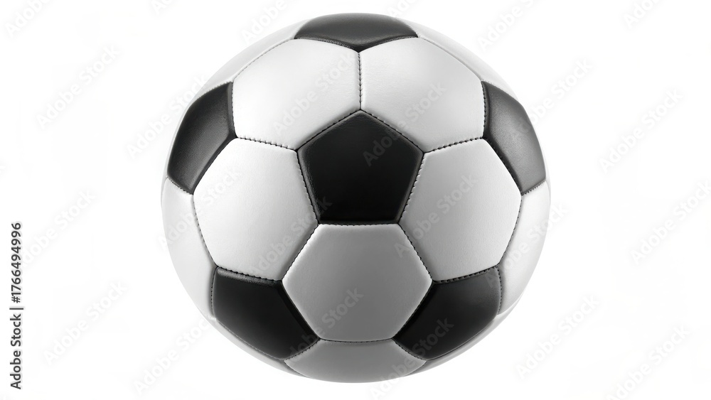Fototapeta premium Classic black and white soccer ball isolated on white background