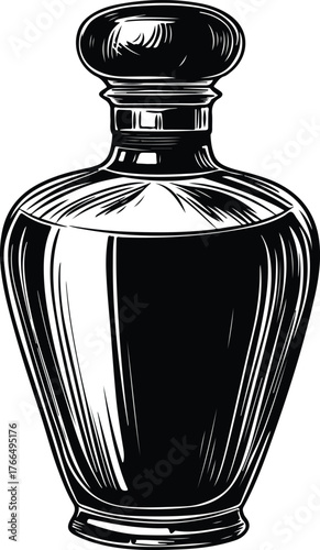perfume bottle silhouette on white background