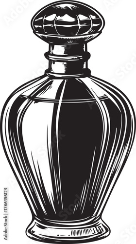 perfume bottle silhouette on white background