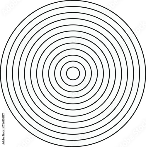 Geometric vector pattern of expanding concentric circles creating an optical illusion or target symbol
