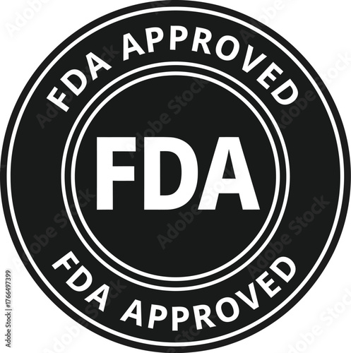 Fda approved emblem vector scalable illustration for health and safety applications