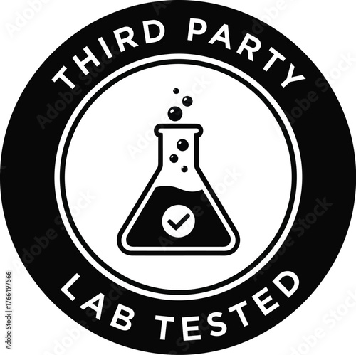 Third party lab tested emblem vector scalable illustration eps icon quality assurance