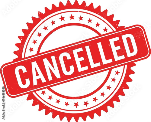 Scalable vector illustration of a red cancelled stamp emblem eps
