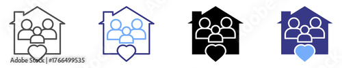 house hold icon set multiple style