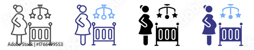 pregnant icon set multiple style
