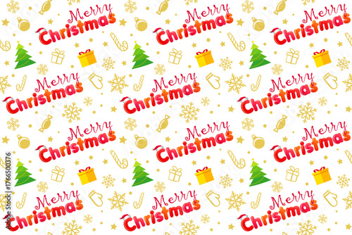 Christmas gift box decorative cover. Seamless pattern with Xmas toys. Wrapping paper printing template