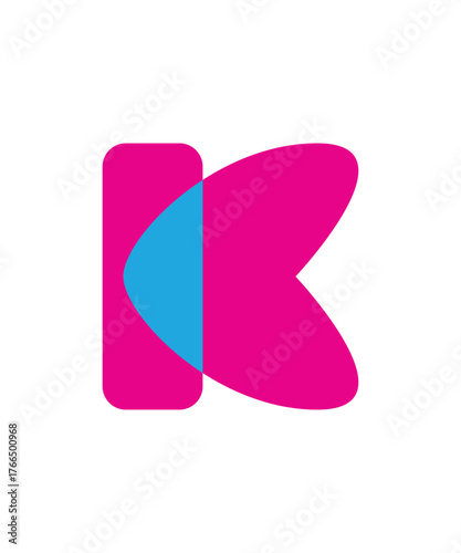 Letter K with love logo icon design illustration