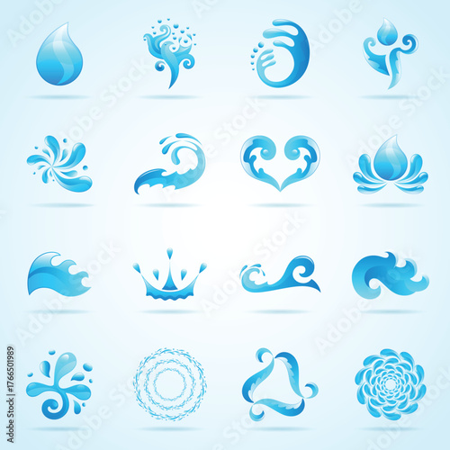 Water drops icons