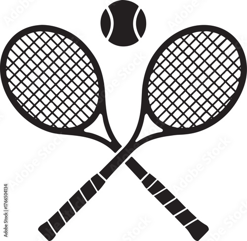PrintCrossed tennis rackets and ball icon