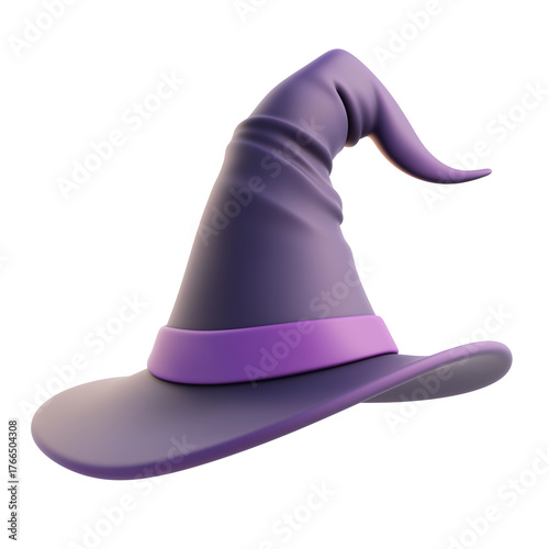 Witch and wizard hat on a PNG transparent background 