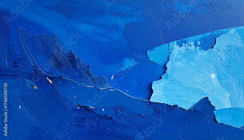 Abstract close-up featuring textured layers of rich blues