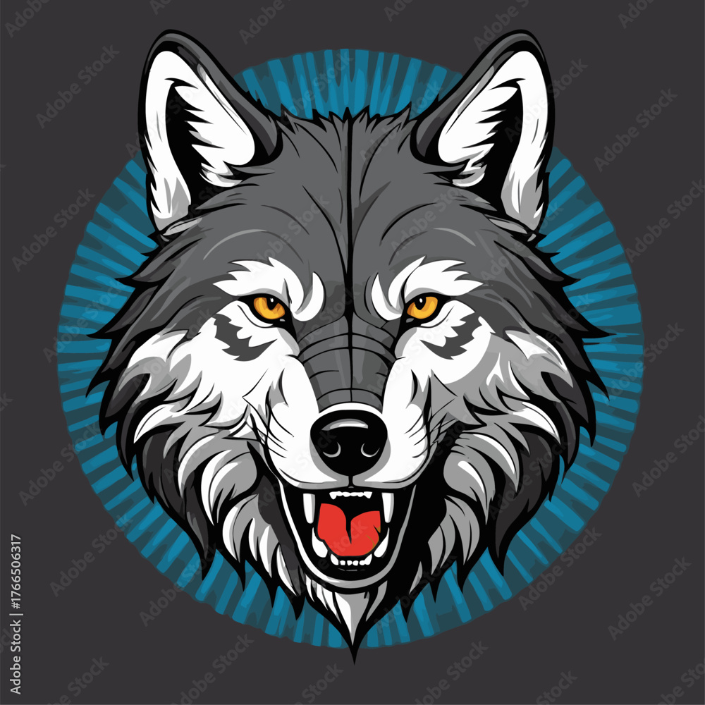 Obraz premium cute cartoon wolf vector