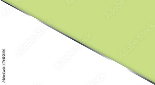 green corner ribbon banner with silver frame