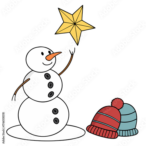 snowman with christmas hats