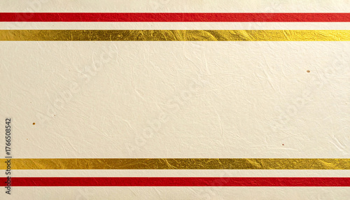 紅と金の横帯が美しく際立つ和紙 generative ai