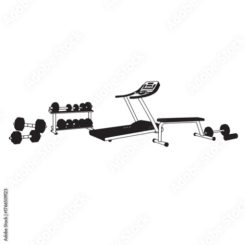 Home Gym Equipment Silhouette fitness workout