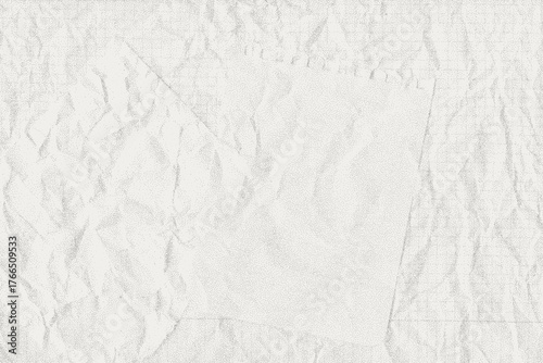 Stippled crumpled paper sheet grunge craft overlay texture with halftone gradient vector illustration. Old vintage crumpled stipple paper grunge punk overlay craft background