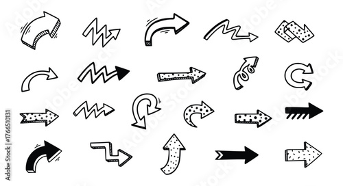 Vector art of hand drawn arrow collection for design element and decoration purpose vector illustration of arrows