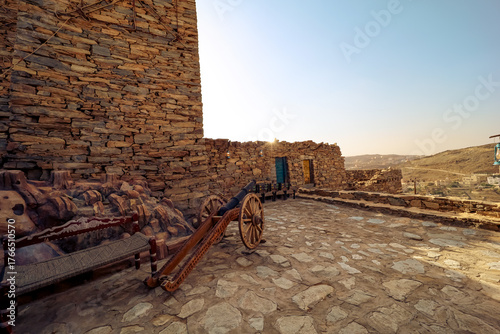 Al baha city ,Aseer Province , Saudi Arabia - September 12, 2022: beautiful historical stone building at Al Malad castle