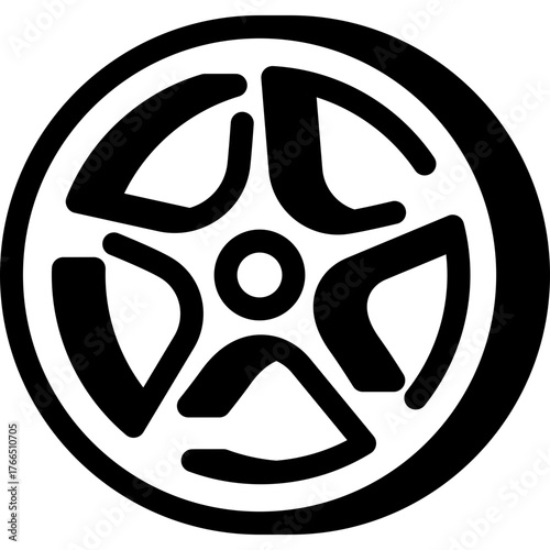 Car wheel icon symbolizing tire service and wheel replacement