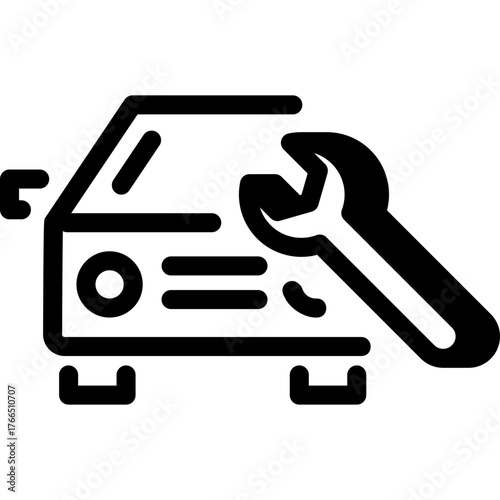 Car repair icon symbolizing mechanical maintenance and service