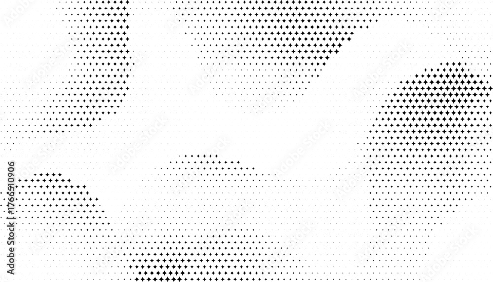Fototapeta premium Elegant Star Halftone Pattern in Black and White