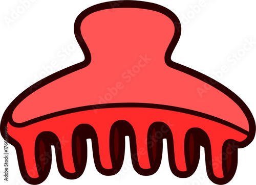 Essential red hair claw clip vector