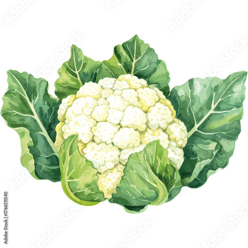 Watercolor Cauliflower – Botanical Vegetable Illustration