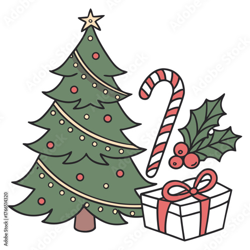 christmas tree and gifts