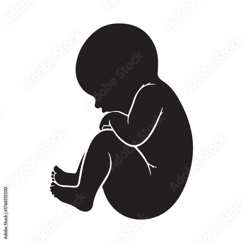 New born baby icon silhouette vector flat illustration design
