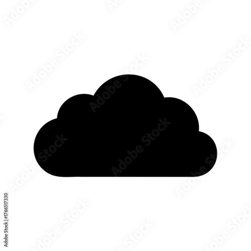 Single black cloud image representing weather or data storage concept