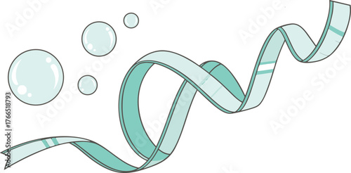 Elegant Ribbon and Bubbles Illustration Decorative Elements for Designs, Decorations, and Celebrations