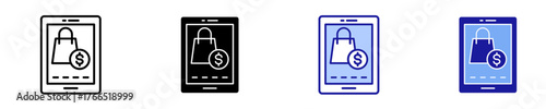 Online Shopping  Icon Set Multiple Style Collection