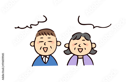 笑顔のシニア夫婦のイラスト