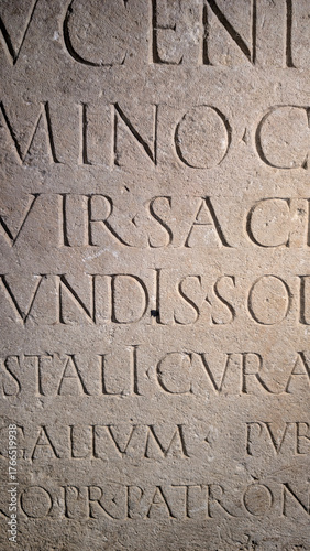 фотографія Ancient Roman Inscriptions in Latin, Historic Archaeological Texts, Classical He