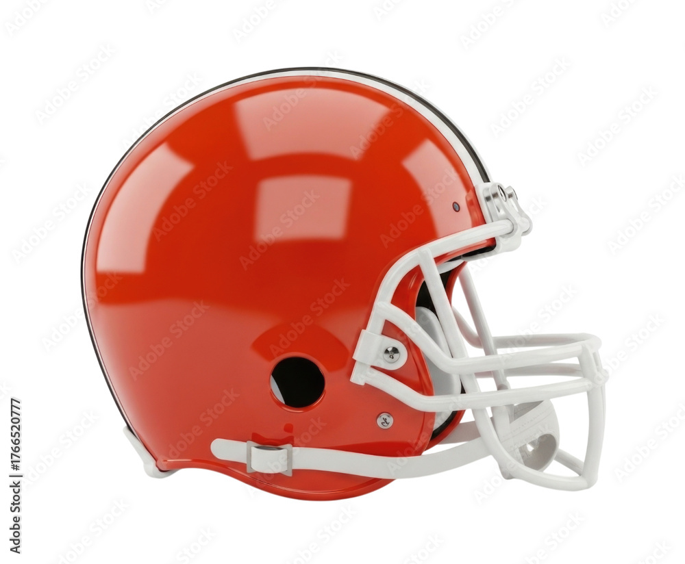Fototapeta premium Orange football helmet transparent background cutout png